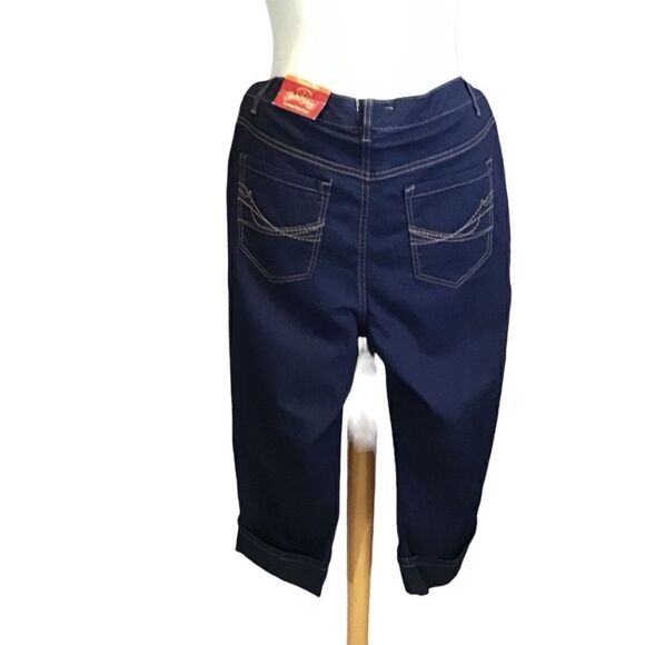 Navy blue denim cropped length jeans - Picture 5 of 12